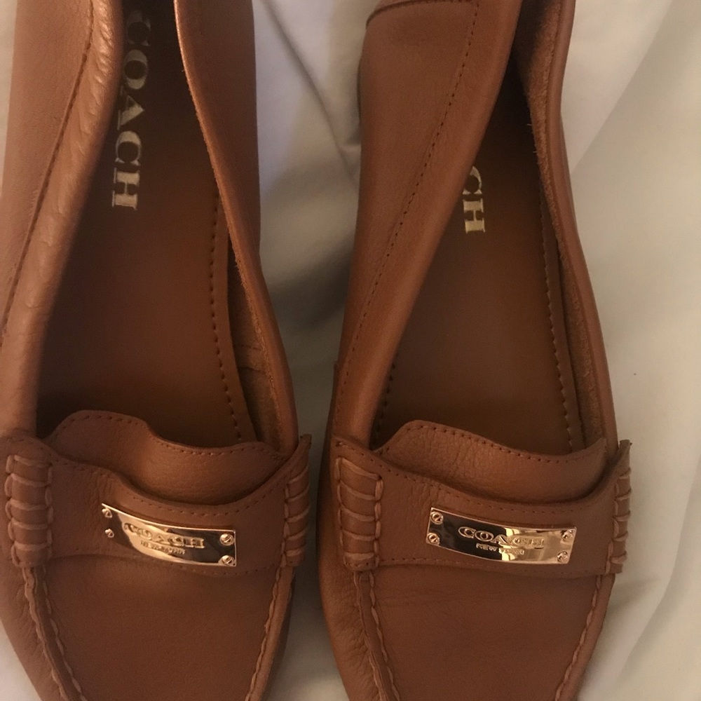 Coach pebble grain leather flats